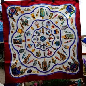 Vintage Hermes Perfume Bottle silk scarf